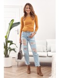 High-waisted jeans trousers Boyfriend 02700 - Online store - Boutique